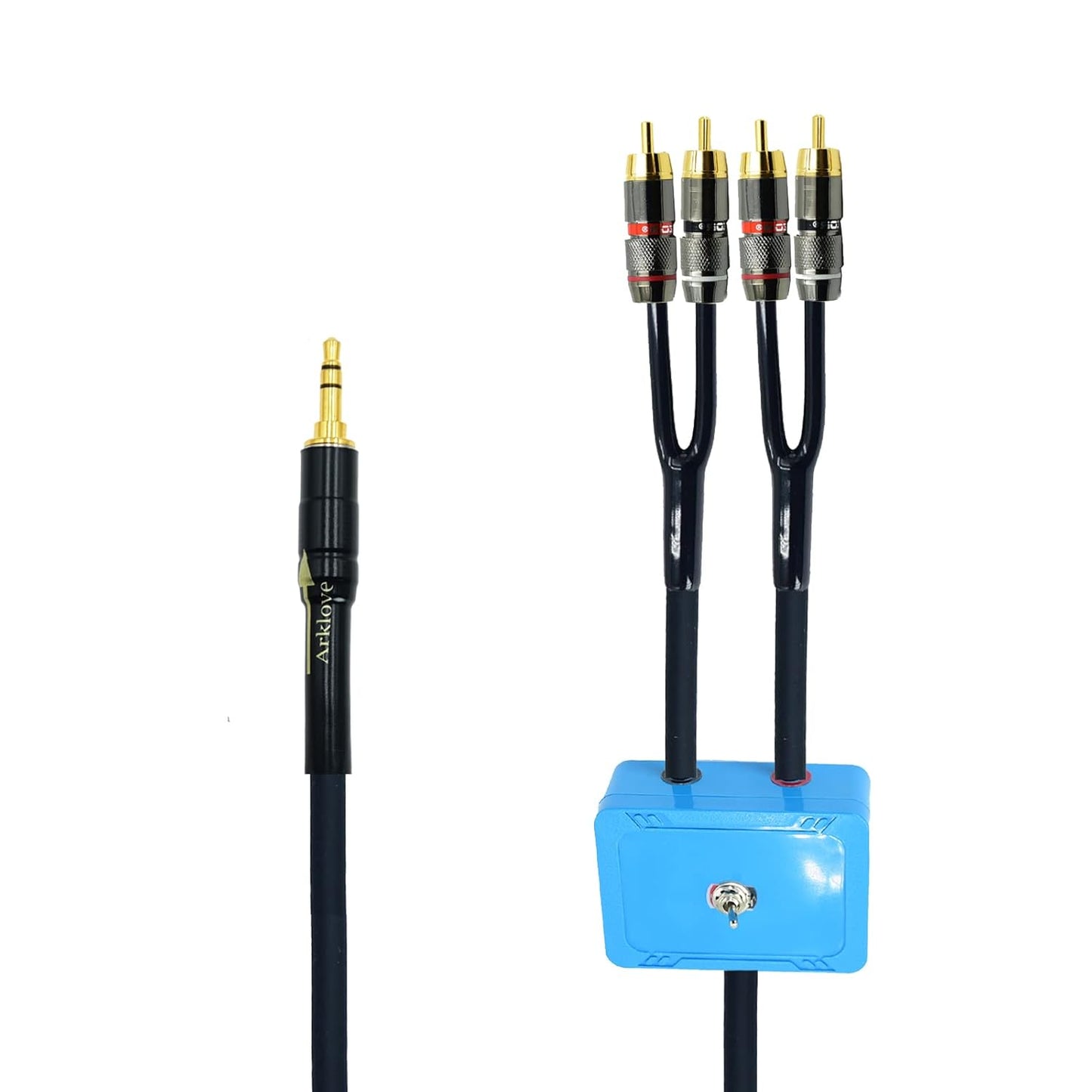 25ft 1/8" 3.5mm 2 1 1 2 mp3 Sound Channel swicher aux input RCA output Switch Selector in Out R/L Stereo Audio in Out