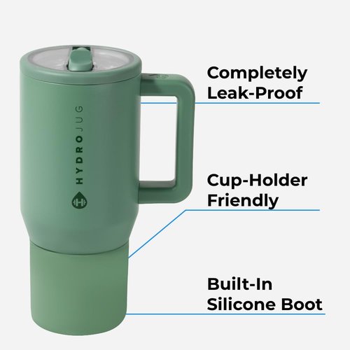 HydroJug Kids - 20 oz Insulated Water Bottle with Flip Straw & Handle | Leak-Proof & Durable - Riptide