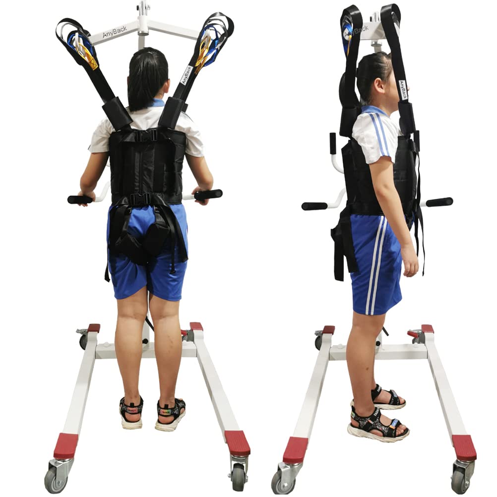 Patient Lift Sling Medical Aid Standing Transfer Belt Walking Strap Heavy Duty Carrier Fold Up Full Body Get Up Sit to Stand Assist for Elderly Senior AnyBack Black