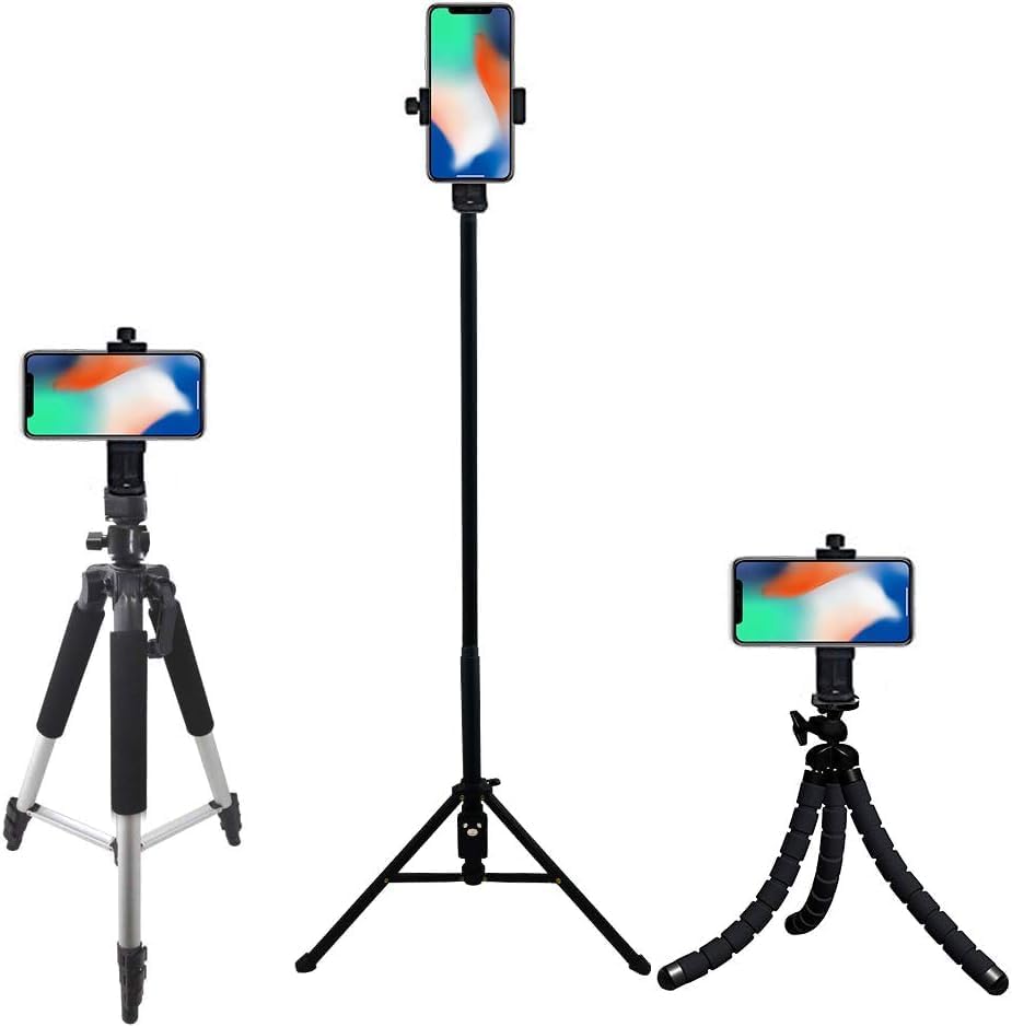 KLIOMAX 1/4" Phone Tripod Mount Adapter/Universal Tripod Phone Holder Stand, Fits Any Smartphone, Screw, Rotating