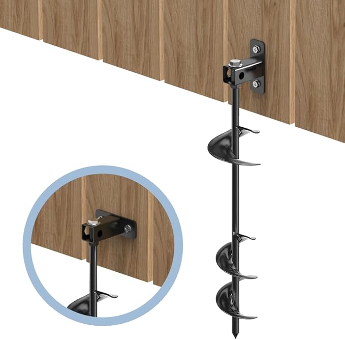 Ground Anchors for Sheds, Flymer Heavy Duty Carport Anchors Kit, 16 in Multi-Purpose Ground Anchors for Trampoline, Gazebo, Camping Tent, Swing Sets, 4 Pcs