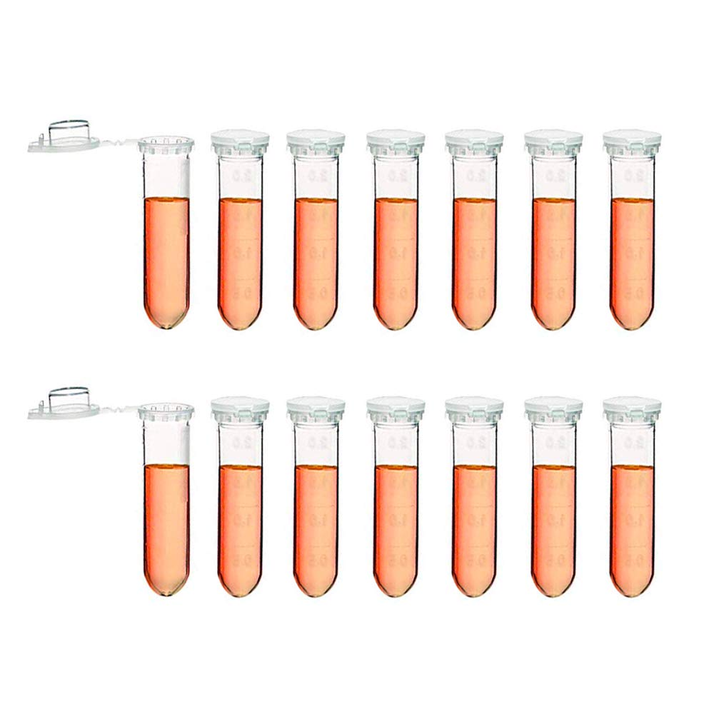 Centrifuge Tubes 200 Pack 2ml Polypropylene Clear Graduated Mirco Test Tubes with Snap Cap for Sample Storage Container No-Leak