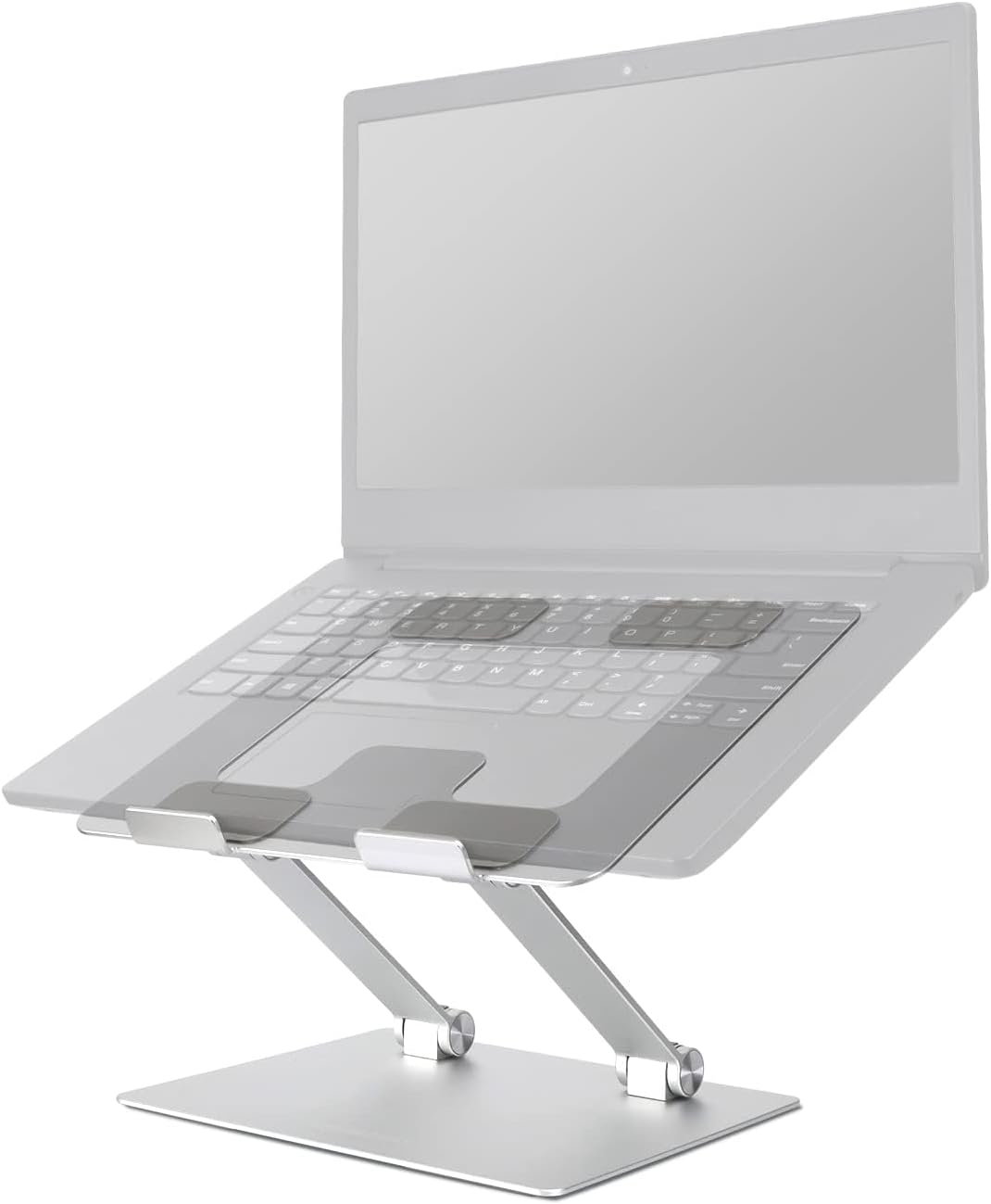 Amazon Basics 15.6 Inch, Sturdy and Portable Ergonomic Laptop Stand for Desk, Height Adjustable Riser with Ventilated