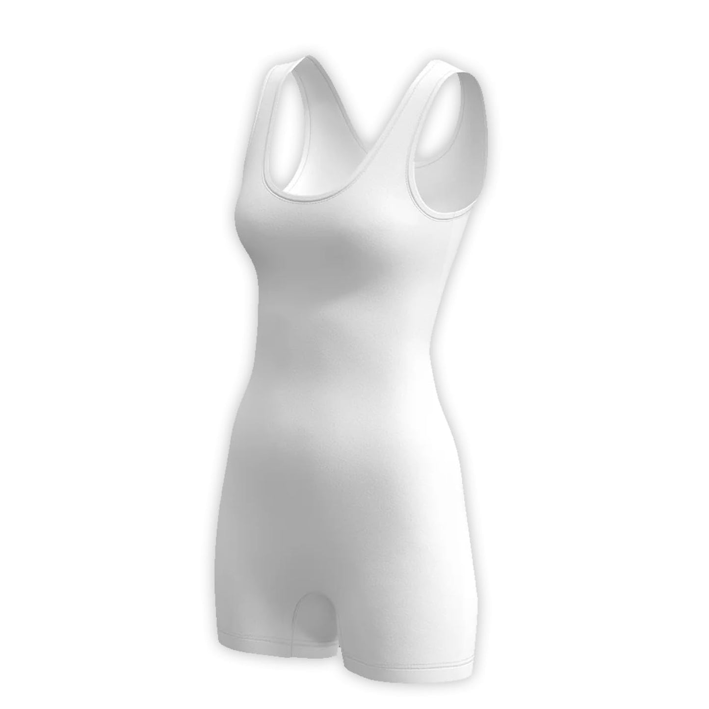 Agile Dragon Men's Wrestling Singlet, Athletic Bodysuit Uniform with Flatlock Stitching, High Compression Design (White, Adult XS)