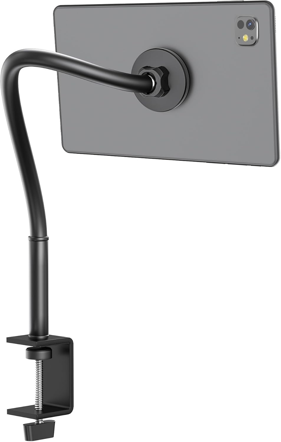 TeQable 360 4.7"-13.5" Magnetic Gooseneck Tablet Holder, iPad Desk Clamp Mount for Bed & Desk, Degree Adjustable Arm