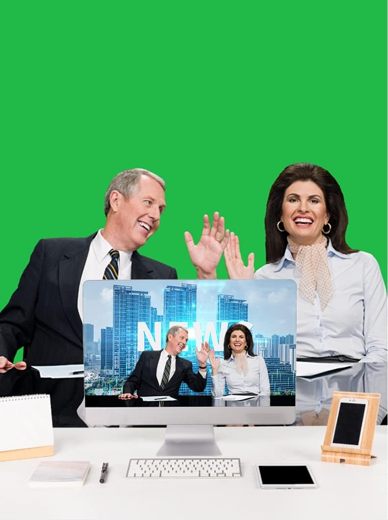 Sesdos 29.5in Portable Green Screen Chair Double Sided Foldable Greenscreen Backdrop, Chroma Key for Streaming Games