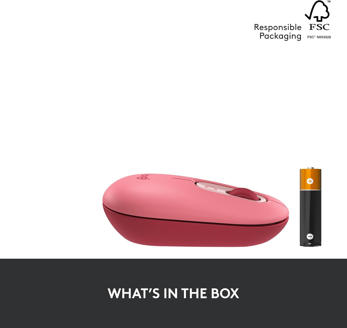 Logitech POP Mouse, Wireless Mouse with Customizable Emojis, SilentTouch Technology, Precision/Speed Scroll, Compact