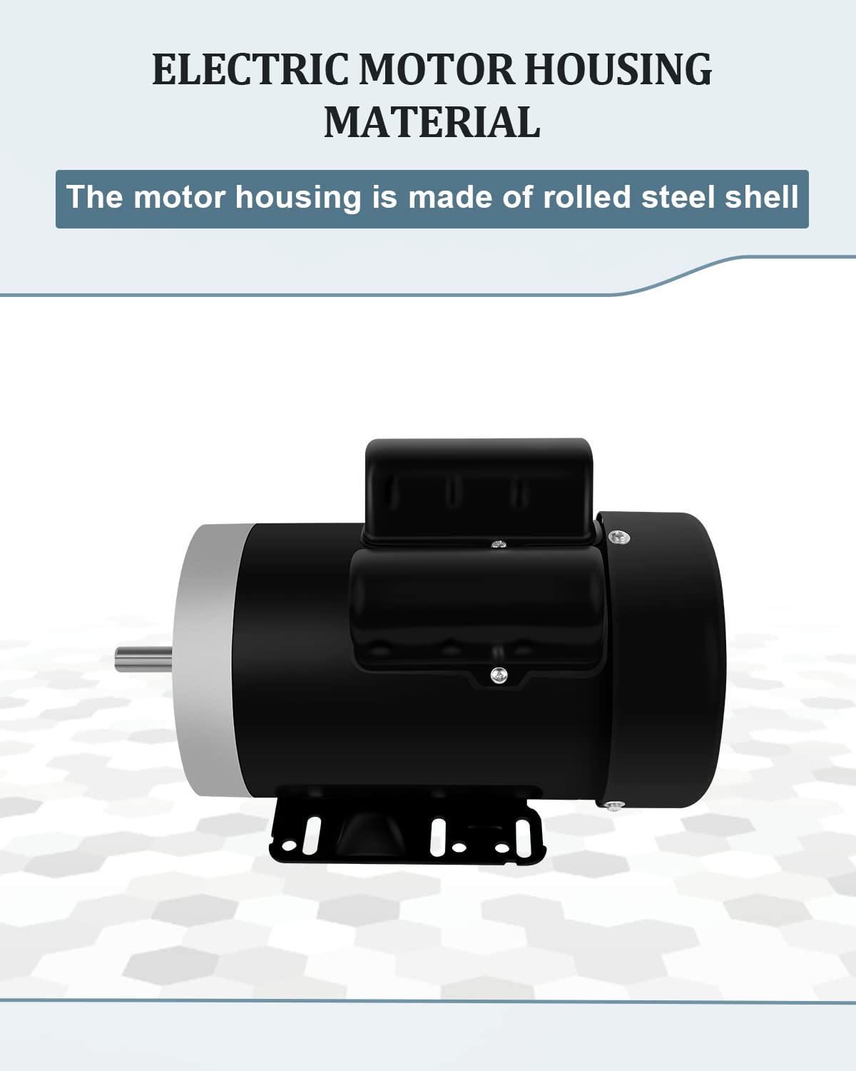 Electric Motor 5HP, Air Compressor Motor, 3450RPM General Purpose Motor, Single Phase Motor 208-230V 56C Frame 5/8"Shaft Diameter 60HZ TEFC