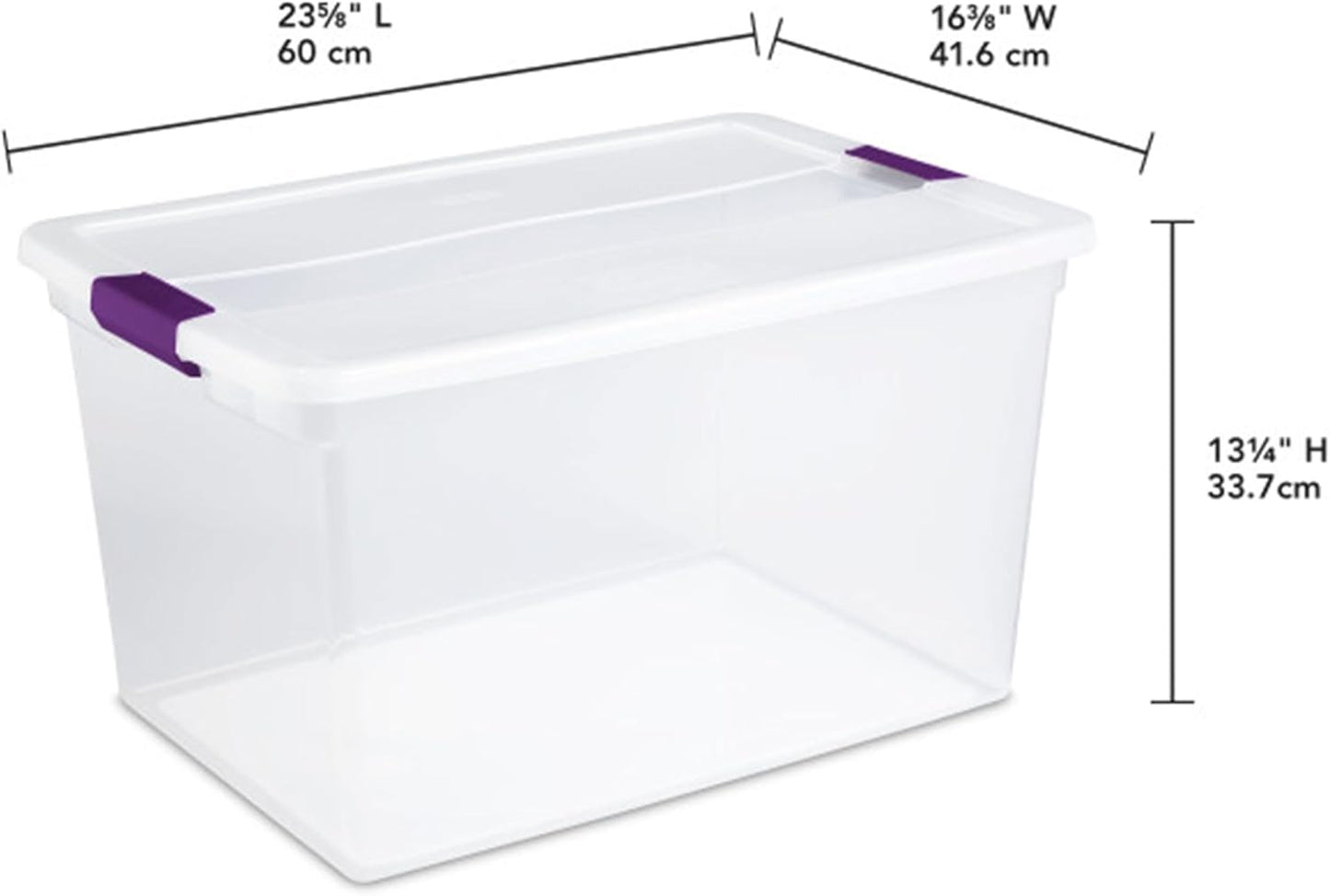 Sterilite 6 Pack ClearView Latch Box - Stackable 66 Quart Plastic Organizer Bins for Home Storage
