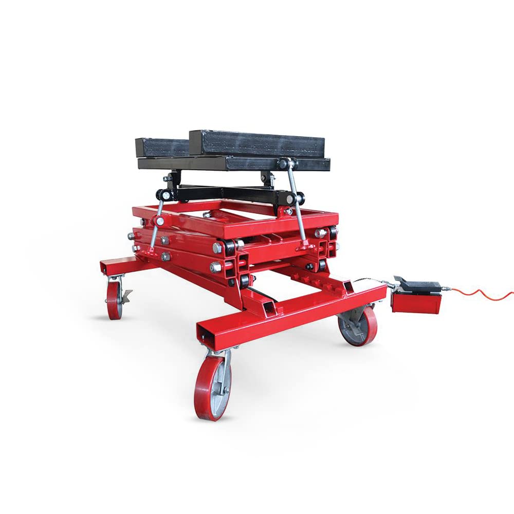 AFF Powertrain Lift Table - Air Assist Work Table with Scissor Lift Design - for Transmissions, Fuel Tanks, Engines, Transaxles, Large Electric Vehicle Batteries - 2,500 lbs Capacity