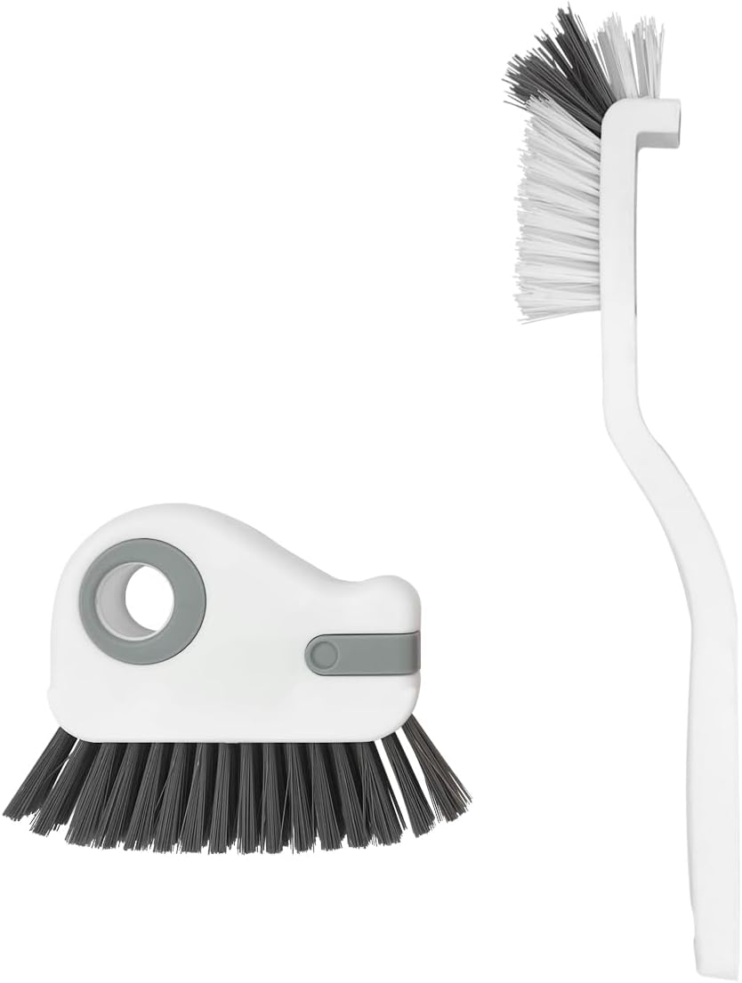 Skiennix 2-in-1 Groove Cleaning Brush - Multifunctional Grout Cleaner Tool for Window Tracks & Sills