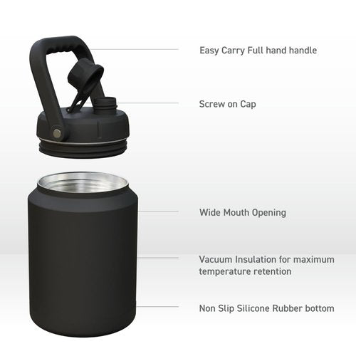 Asobu Mighty Stainless Steel Double Walled Insulated Outdoor Water Jug 68 Ounces - Half Gallon (Copper)