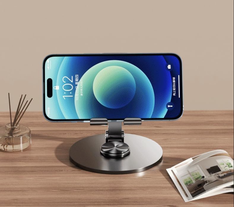 AHQQT 360 Multi-Angel Adjustable Rotation Metal Phone Stand Compatible with All Mobile Phones