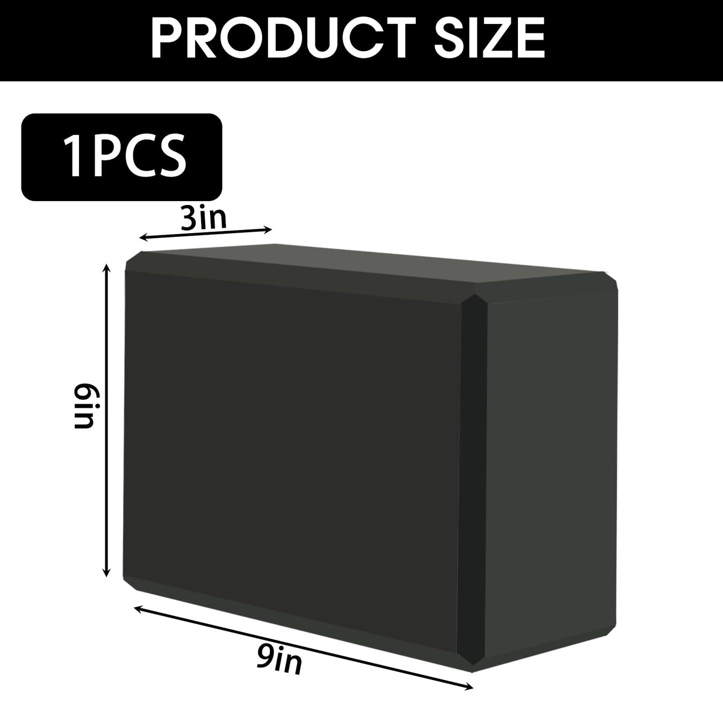MBKHFLL Yoga Block - Supportive Latex-Free Eva Foam - Soft Non-Slip Surface with Beveled Edges for Yoga, Pilates, Meditation - Yoga Accessories for Stability, Balance, Deepen Stretches (black)