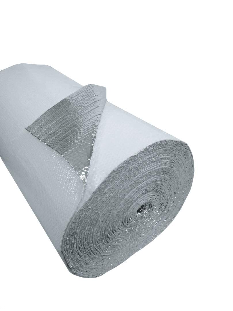 US Energy Products 48" x 100' White Double Bubble Reflective Foil Insulation Thermal Barrier R8