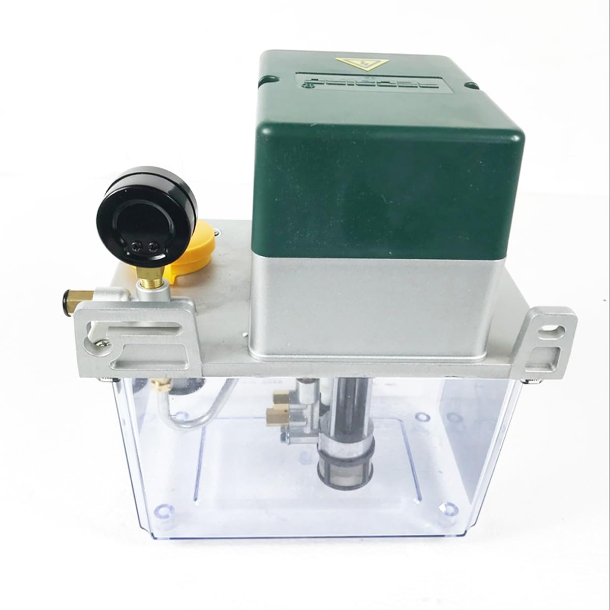 INTBUYING 110V Automatic Lubricating Oil Pump with Pressure Gauge Automatic Lubricating Pump CNC Oil Pump with 2L Reservoir Capacity for Punching Lathe Cutting Milling Machine