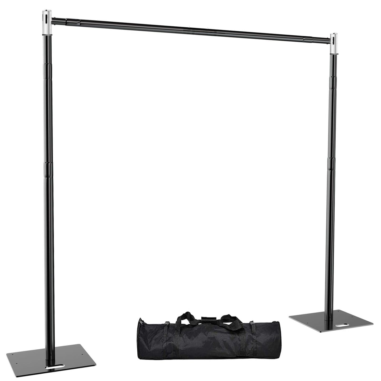 TOCRETOARE Pipe and Drape Backdrop Stand 10FT x 8FT, Adjustable Backdrop Stand Heavy Duty, Background Stand, Backdrop Stand for Parties, Photography, Wedding, Birthday Decoration (10ft x 8ft)