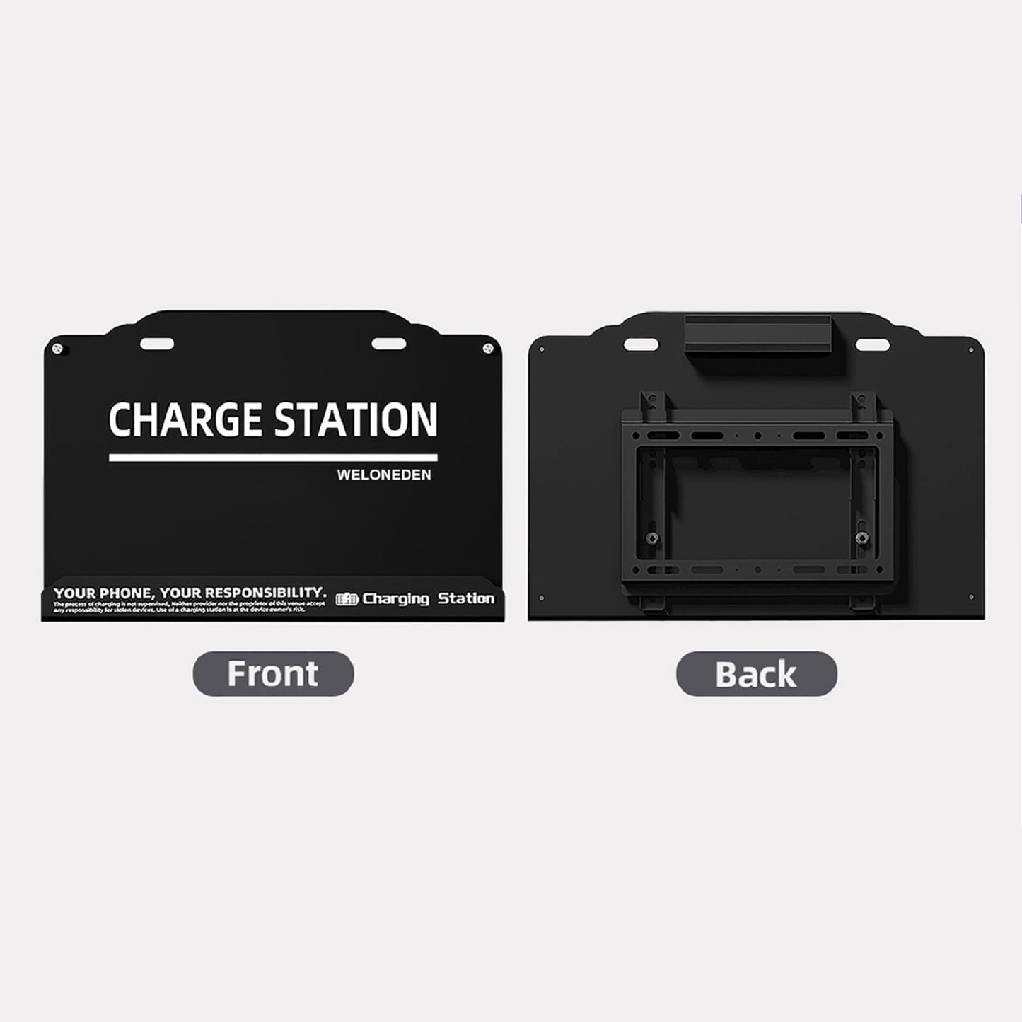 Wall Mounted Cell Phone Charging Station Mobile Phone Charging Station | Fast Charging 8 Device | Compatible with iphone ipad Smartphone Tablets Port | Great for Offices Hotel Hospital Airport (Black)