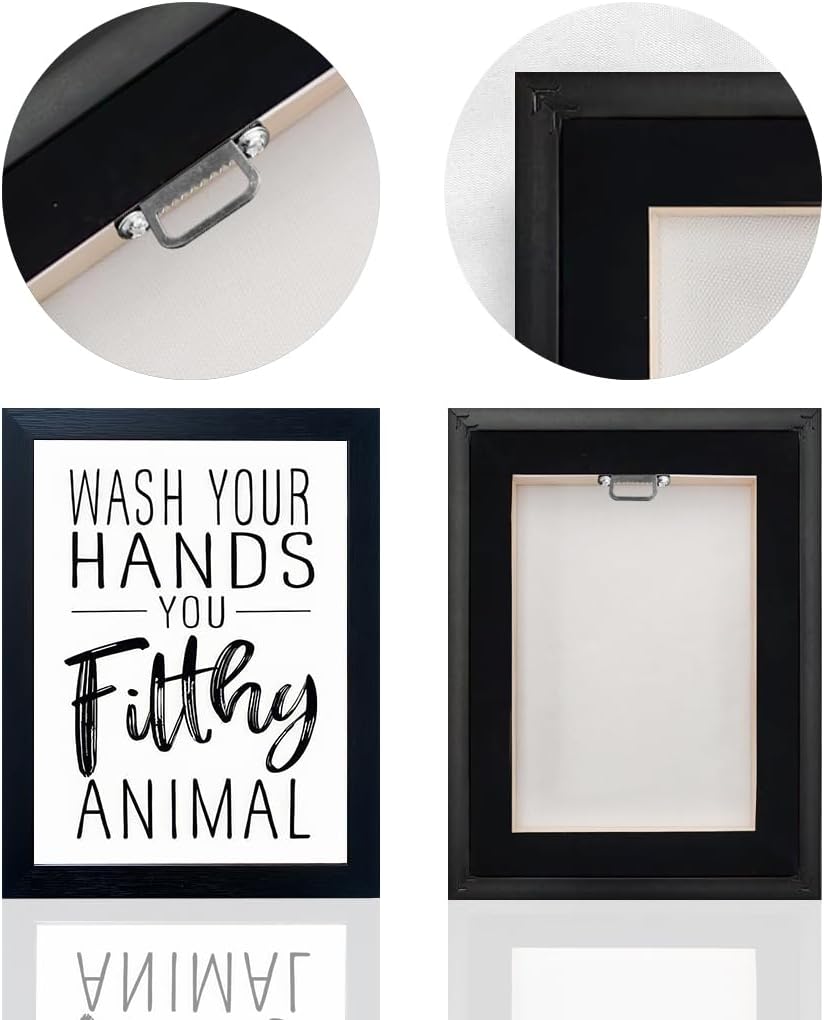 Regine Switzerland Bathroom Decor | Black and White Framed Art Prints for Guest Toilets & Kids' Washrooms