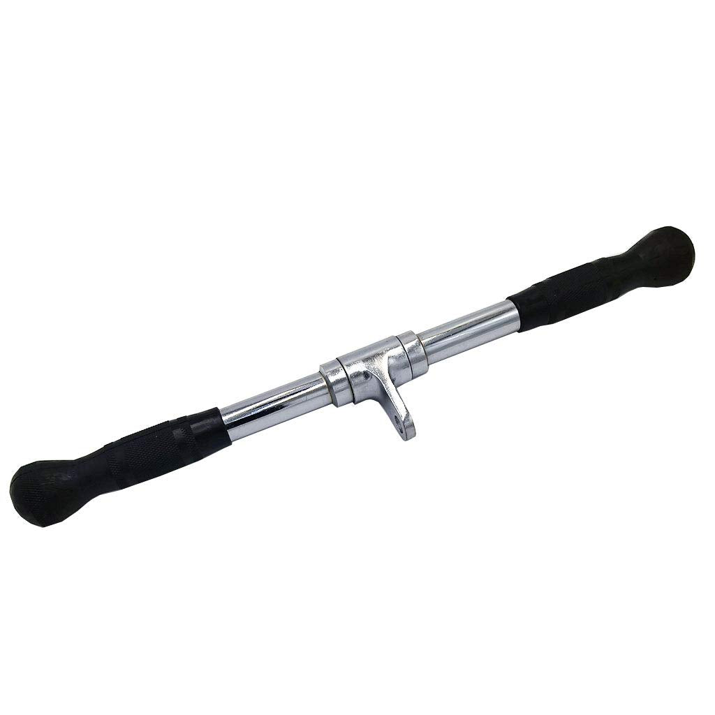 Rivotrance Strength-Enhancing Wide Grip LAT Pull Down Bar, Curl Pulldown Attachment - Gym Equipment with Rubber Handles for Comfortable Strength Workouts, Ideal Lat Bar Cable Machine Attachment (51 CM)