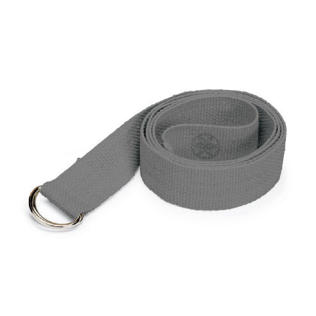 Gaiam Yoga Strap (6ft) Stretch Band with Adjustable Metal D-Ring Buckle Loop | Exercise & Fitness Stretching for Yoga, Pilates, Physical Therapy, Dance, Gym Workouts (Granite Storm)