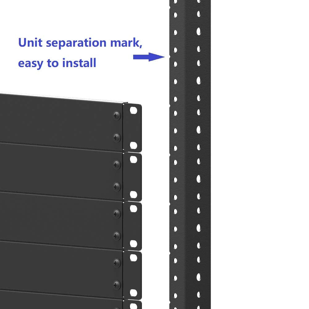 Jingchengmei 10U Steel Rack Rails Kit with Hardware - 2 Pieces (10URR)