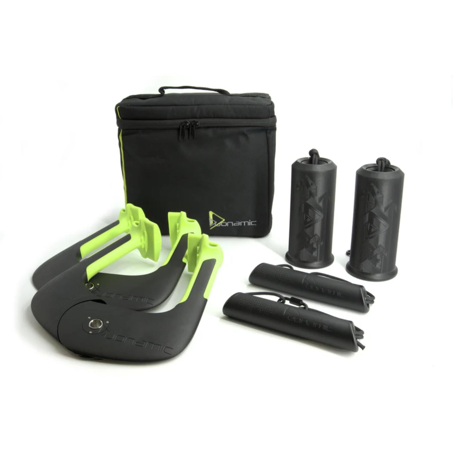 Duonamic Ultimate Switch Grips Package | Complete Grip Strength Training System with Eleviia Handles, Travel Bag & 3 Sizes of Switch Grips | Ideal for Pull-Up Bars, Cable Machines & Resistance Bands | Train Anywhere