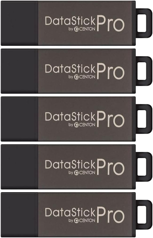 Centon 64GB 5 Pack, 2.0 DataStick Pro by , USB Flash Drive Memory Stick for Storage and Backup