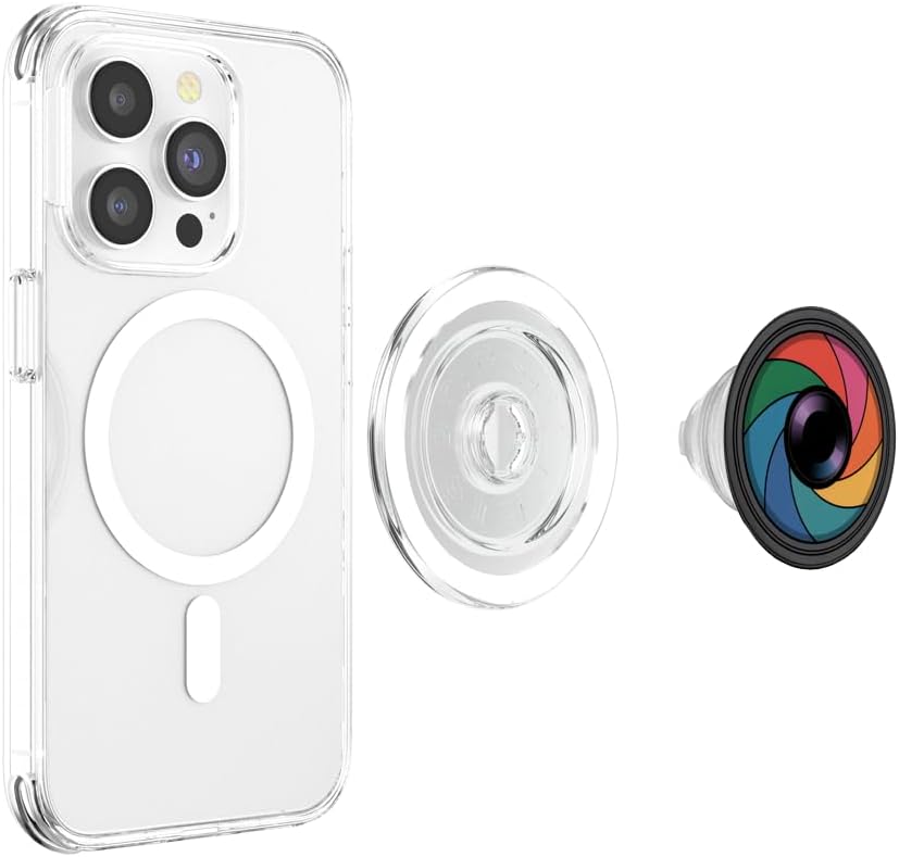 Creative Rainbow Aperture Photography Lens Colorful Camera Lens Aperture Photography PopSockets PopGrip for MagSafe
