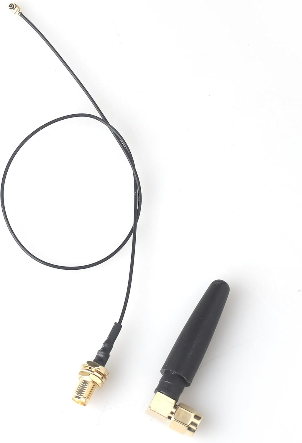 DAMGOO 2.4GHz 2dBi RF1.13 30cm Bluetooth WiFi Antenna SMA Male (Pin) with U.FL to SMA Female Pigtail Cable