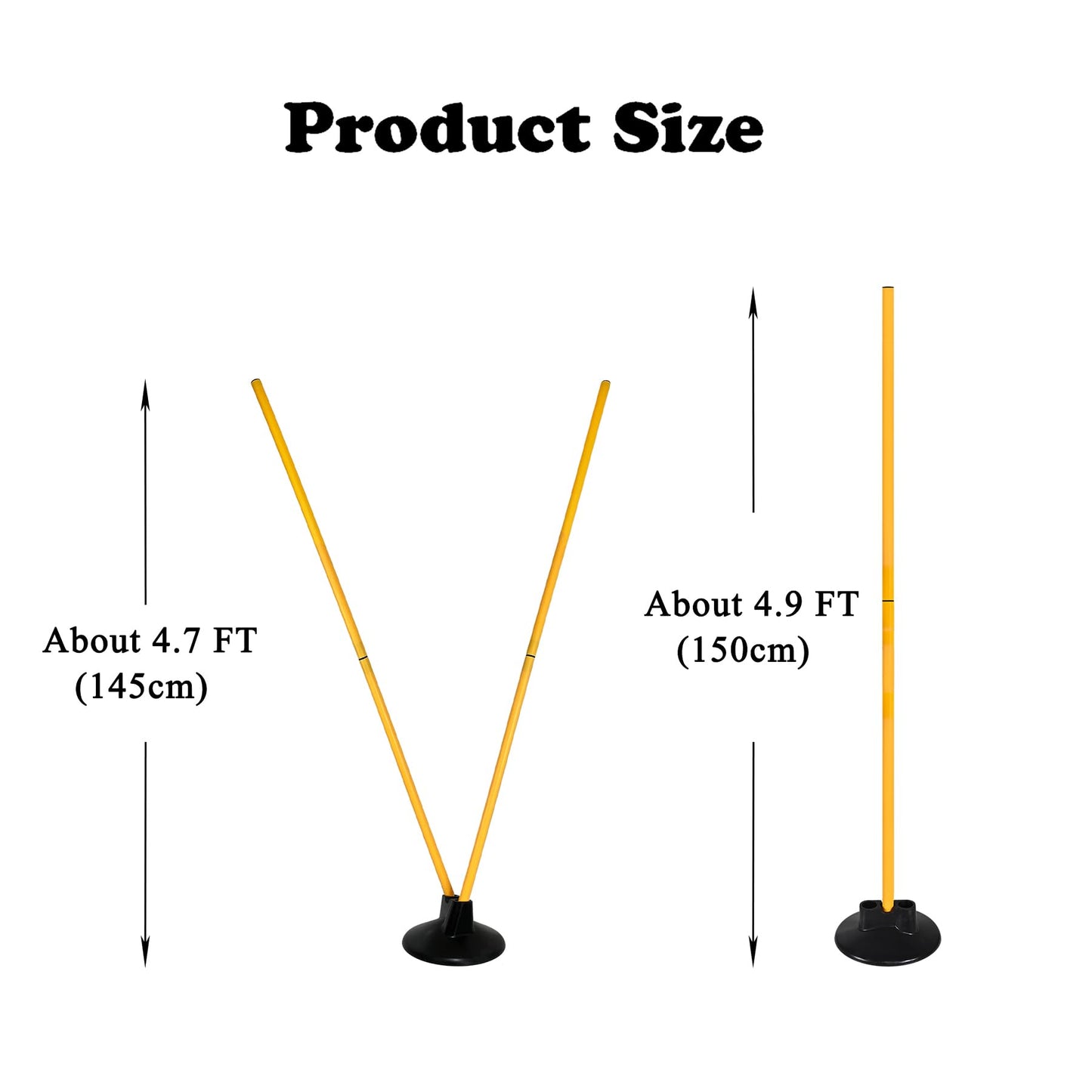 Voodans Soccer Agility Poles Set with Base, Speed and Agility Training Equipment Football Outdoor Sports Equipment for Practice Drill (Pack of 6)
