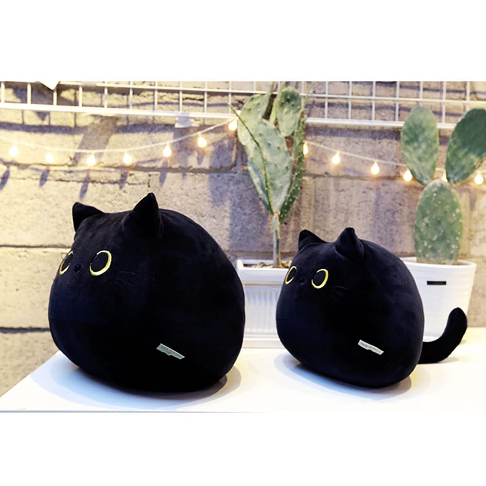 UEncounter Black Cat Stuffed Animal Plush Toy Creative Cat Shape Soft Pillow Toys Gifts Cute Dolls for Girlfriend Kids Baby Girls, 55cm/21.7in