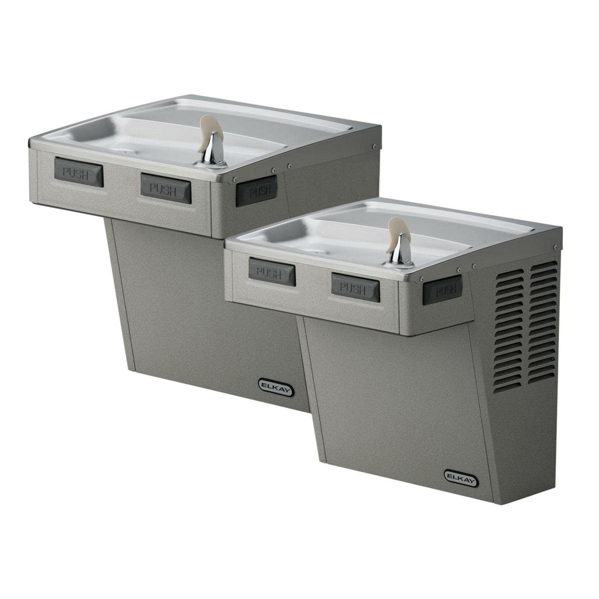 Elkay Wall Mount Mechanical Activation ADA Cooler Non-Filtered Non-refrigerated Stainless
