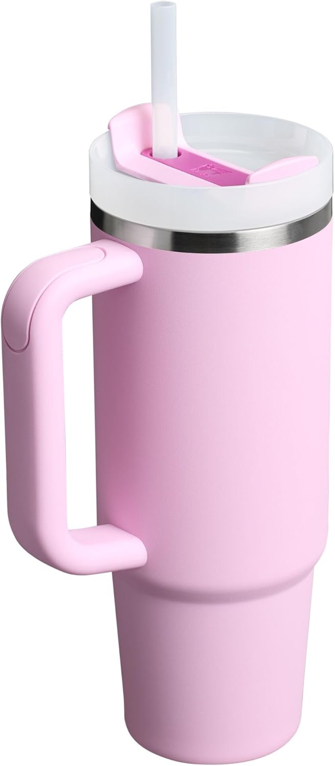 STANLEY Quencher H2.0 Tumbler - 30 oz Insulated Stainless Steel Cup with Handle & Straw | Cherry Blossom