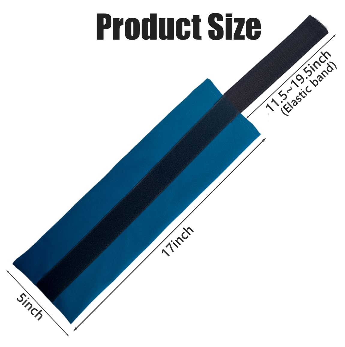 2PCS 5"x17" Ice Pack Sleeve - Reusable and Multi-use Ice Pack Bag for Cold Compress for Inflammation, Pain Relief of Shoulder, Thighs, Back with Adjustable Strap