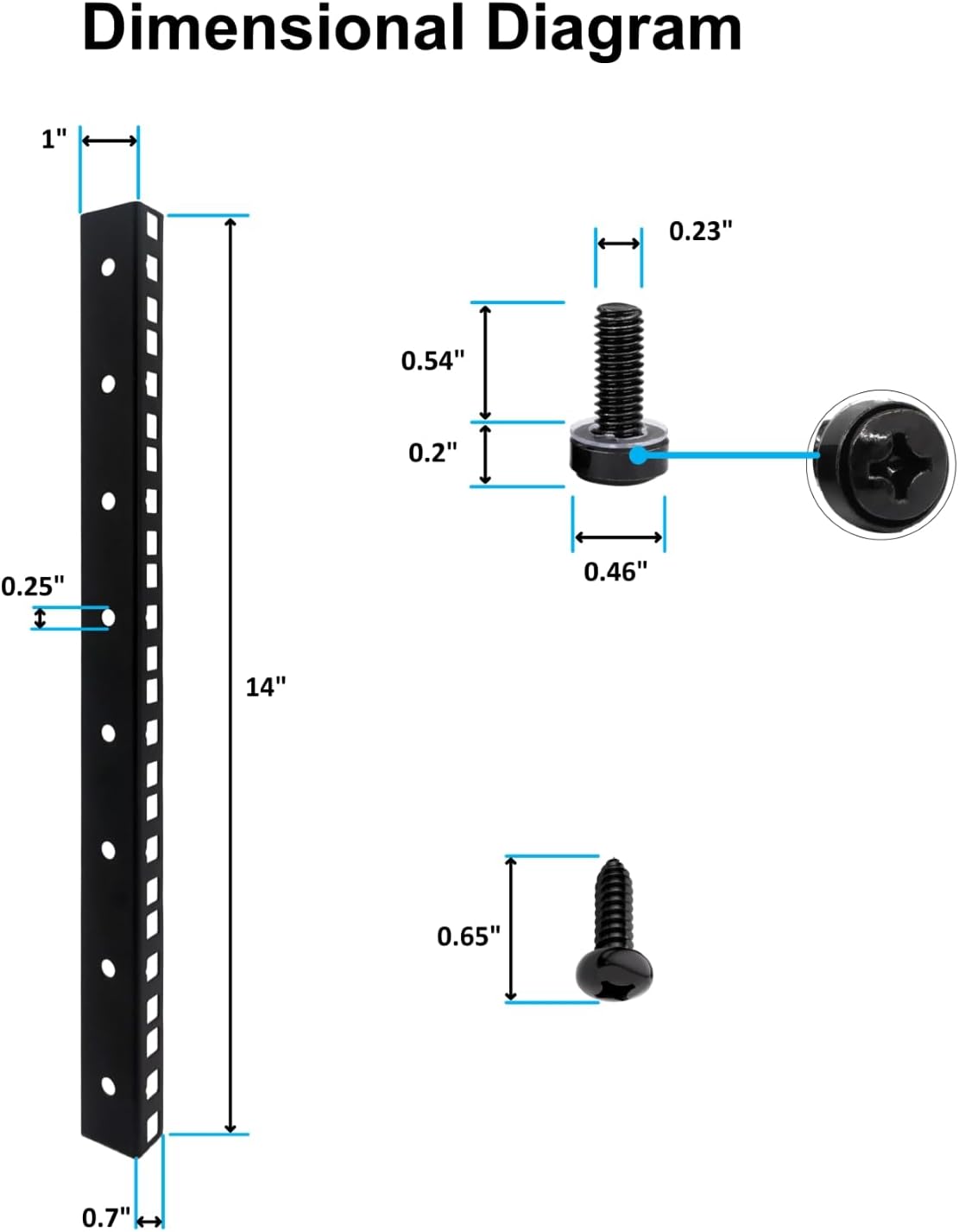 fmuser 8U M6 Set Rack Rails with Rack Mount Screws and Cage Nuts for DIY Server and Network Switch Racks