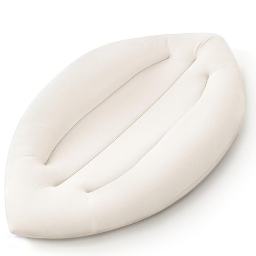 Baby Lounger - Skin-Friendly & Breathable Infant Cushion for Tummy Time | Portable for Newborns (Ivory)