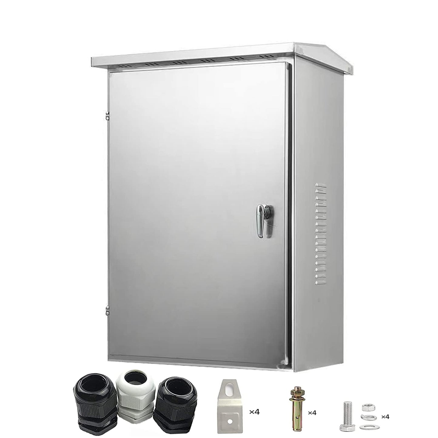 GERSIK 304 Outdoor Stainless Steel Electrical Box Enclosure, IP67 Waterproof Junction Box, Weatherproof Nema Enclosure Box, Wall-Mounted Project Boxes for Electronics with Insulation Mounting Plate