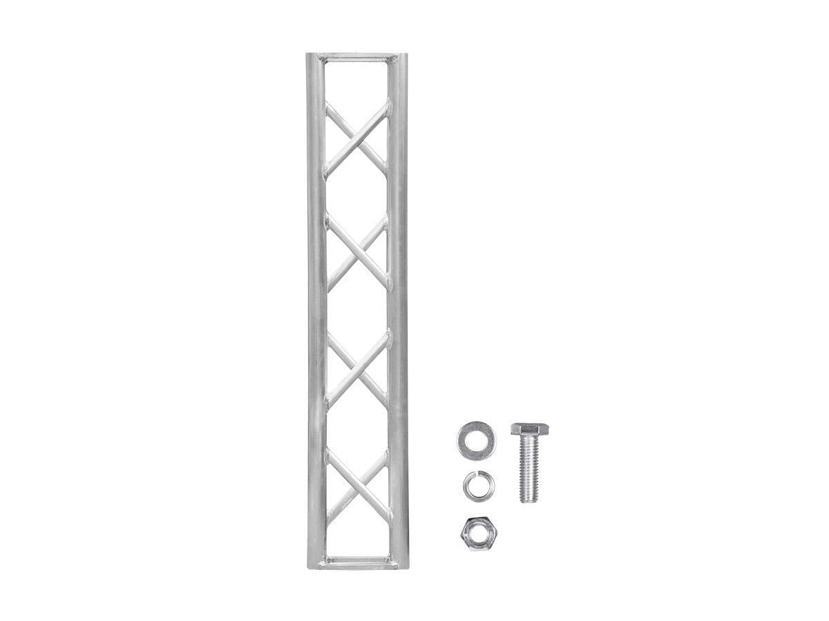 Monoprice 8in x 8in Lite Duty Box Aluminum Lighting Truss, Straight Section - 1 Meter (3.28 Feet) With Hardware, 500 lbs Capacity, 1.5-Inch Tubes - Stage Right Series