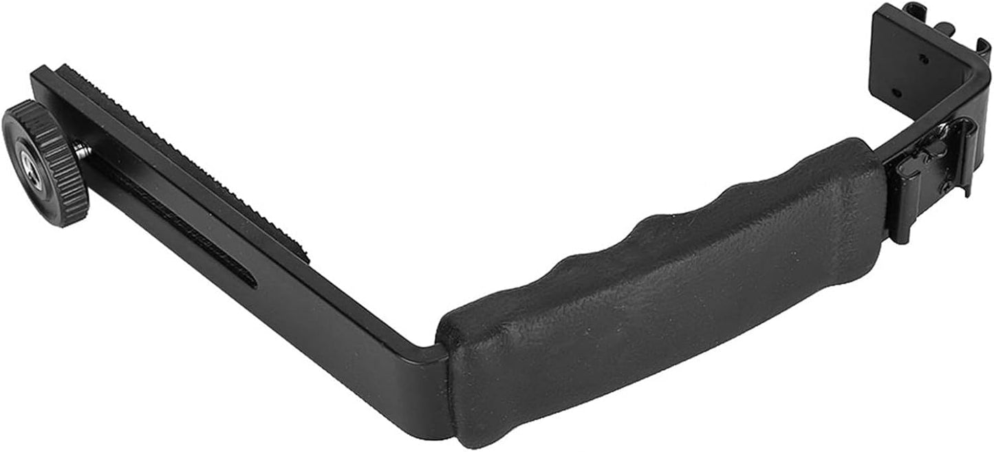 Camera L Bracket, Lightweight Dual Hot Shoe Mount L Bracket for DSLR Mirrorless, with Comfortable Handle
