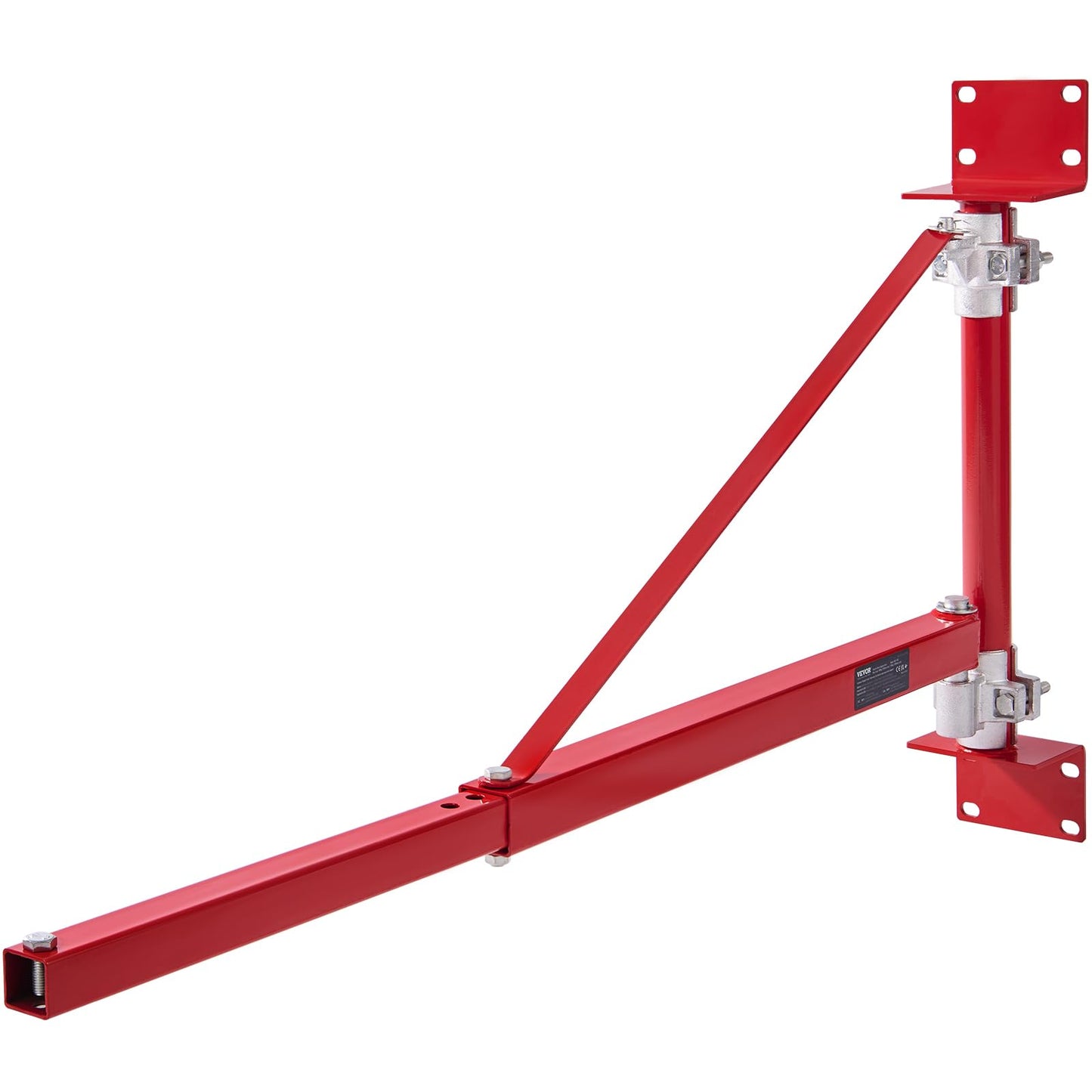 VEVOR Wall Mount Jib Crane, 1320 lbs Max Load Capacity Electric Scaffolding Lift, Electric Hoist Holder Swing Arm with Pole, Steel Hoist Frame, 180° Swivel Scaffold Lifting Arm for Electric Hoist