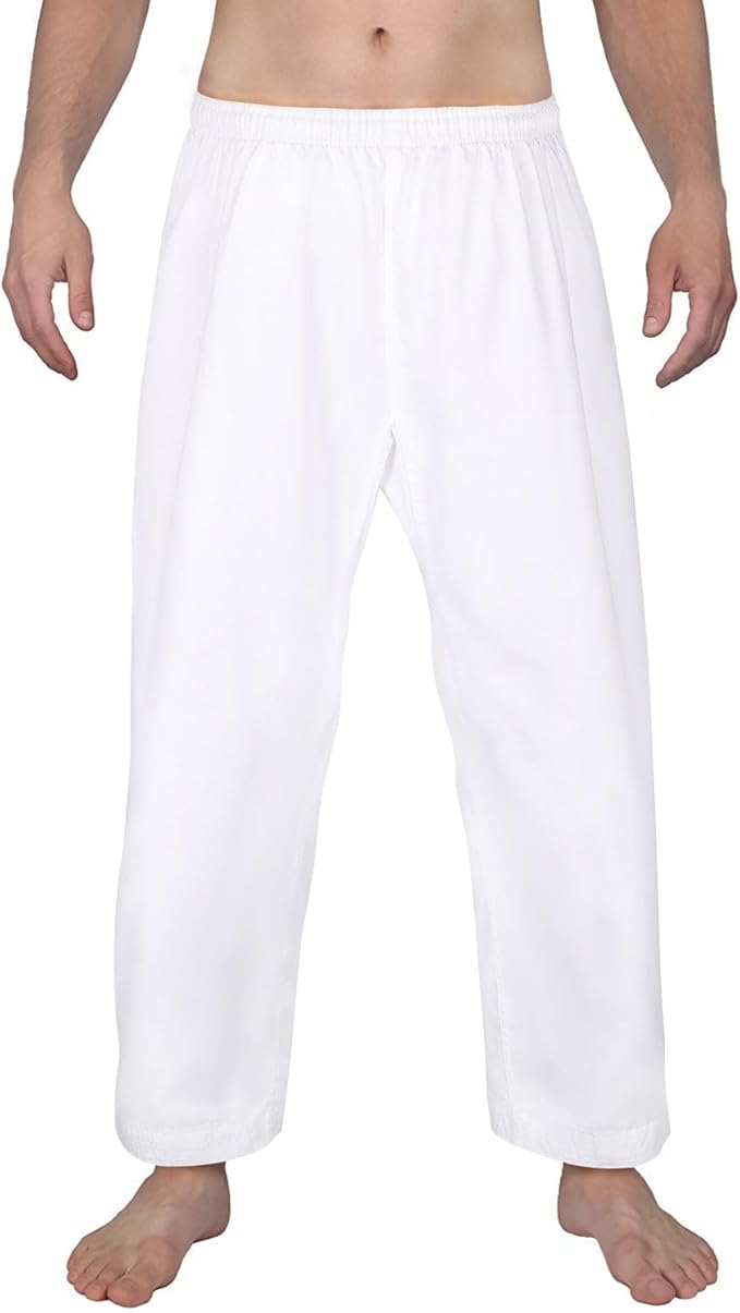 FitsT4 Sports Karate Pants 8oz Middleweight Elastic Waist Martial Arts Pants Perfect for Training or Competition, 000-5