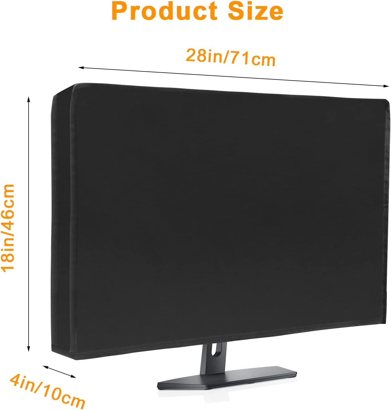 (28W 18H 4D) Waterproof Computer Monitor Dust Cover, Luxiv Black Full Body Cover for Computer Screen Anti-Static