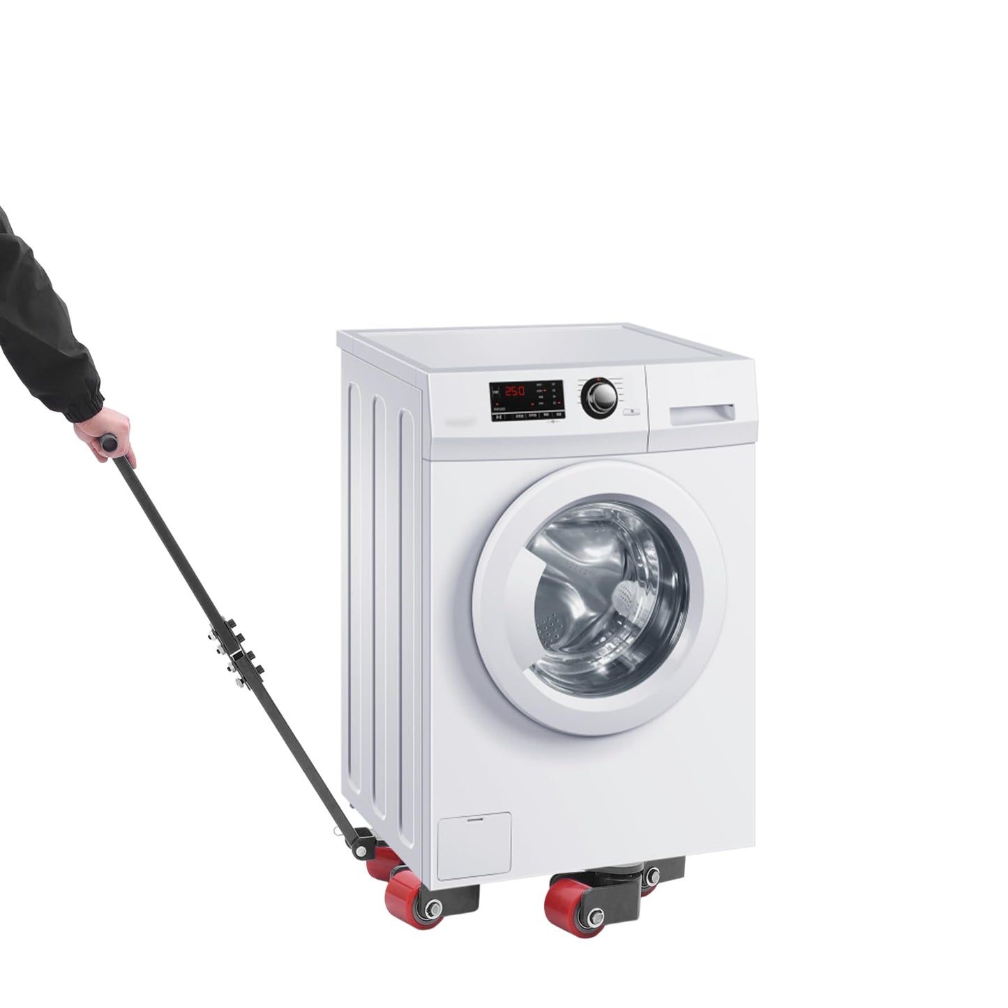 Machine Skate, 8818Lbs Machinery Mover Carbon Steel Machinery Moving Skate with 360 Degree 5 Swivel PU Rollers for Industrial Use Warehouse and Workshop - Black