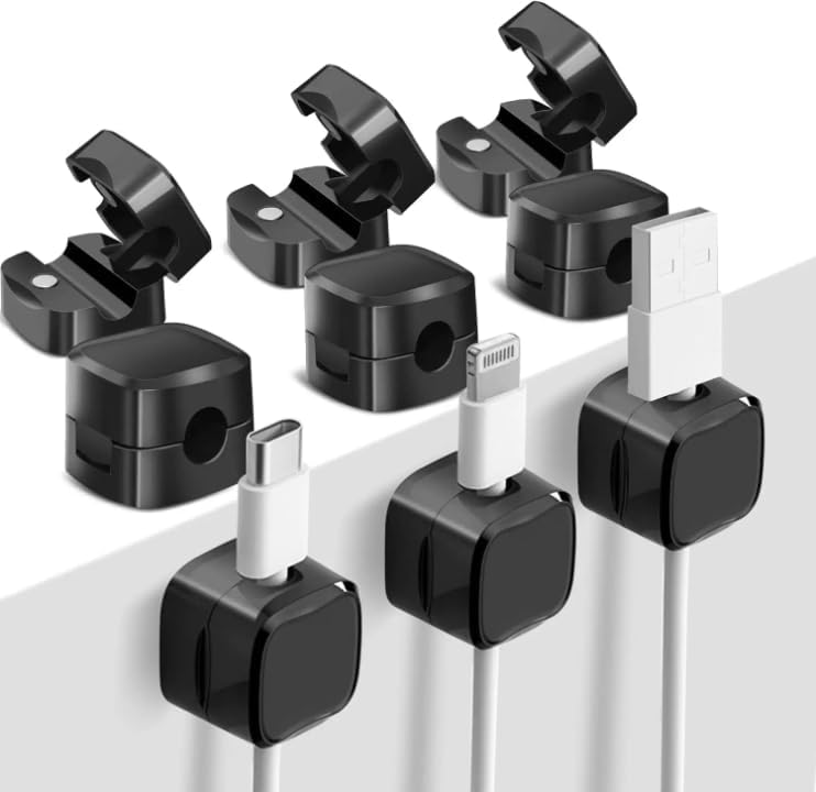 Generic 12 Pack Magnetic Cable Clips - Under Desk Cord Organizer, Strong Adhesive Wire Management for Charging Cables