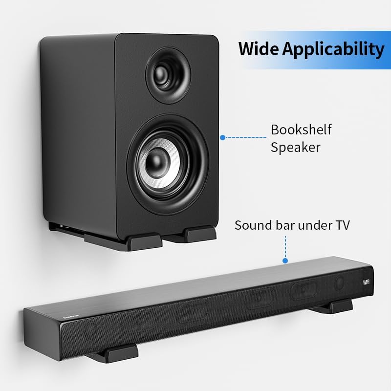 ETHU 44 LBS 4"-7" Universal Sound Bar Mounts Under TV, Heavy-Duty Soundbar Wall Mount with Capacity, Under TV Sound Bar