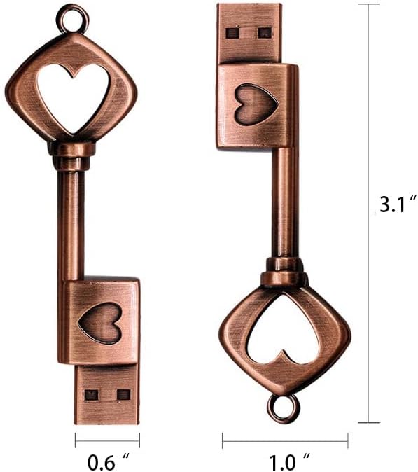 EZITSOL 64GB 3.0 100MB/S USB Wedding USB Flash Drive with Wooden gift Box, High Speed Up to Keychain exFat Thumb Drive