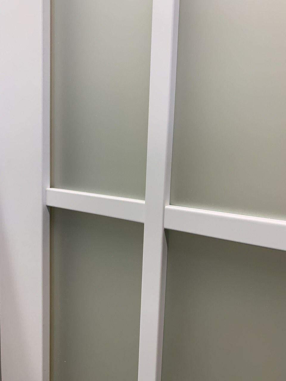 SARTODOORS Slab Barn Door Panel Frosted Glass 9 Lites 32 x 96 inches | Felicia 3309 Matte White | Sturdy Finished Doors | Pocket Closet Sliding