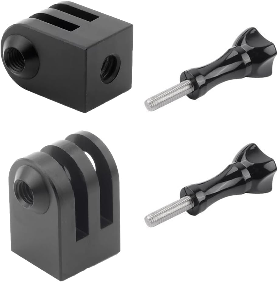 ThtRht 2 Pack 1/4"-20 360 Action Camera Tripod Mount Adapter with Threaded Socket Thumb Screws Phone Tripod Aluminum