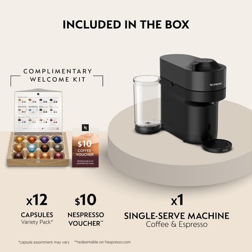 De'Longhi Nespresso Vertuo Pop+ Coffee & Espresso Machine - Sleek Liquorice Black Finish